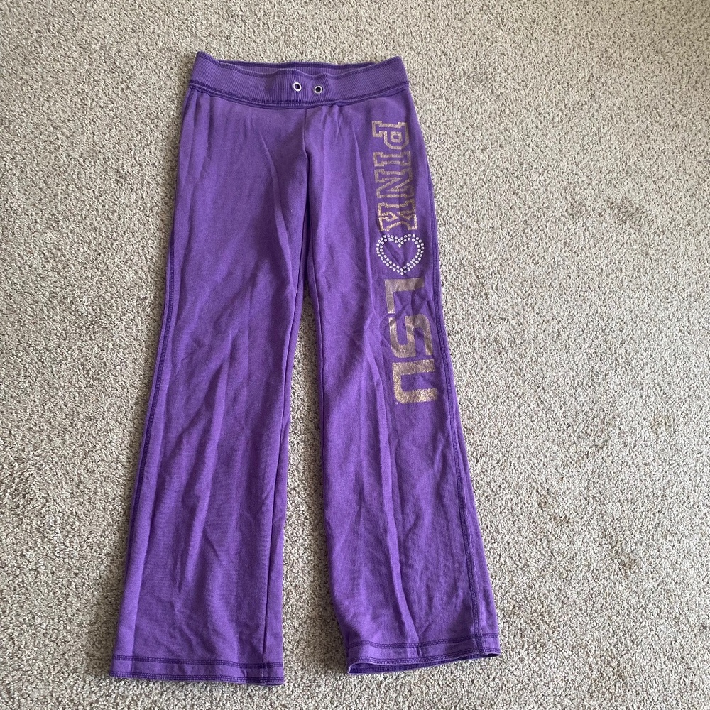 PINK Victoria’s Secret Collegiate Collection LSU Pajama Pants Size XS
